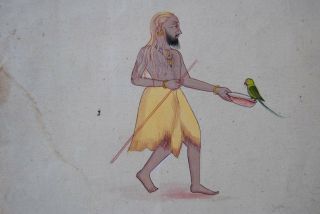 Oriental Indian Miniature Fakir Derwish Painting India Rajasthan 19c