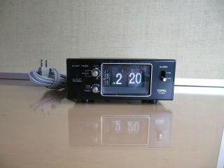 Vintage Copal Mg - 111 Flip Clock With 2 Ac Outlets Timer Alarm Black Front