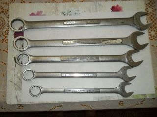 Vintage Craftsman Large Combination Wrenches Usa 15/16 1 1 - 1/8 1 - 1/4 1 - 5/16 Bin