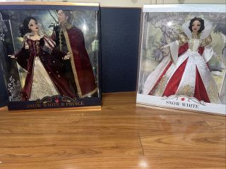 Nrfb Disney Limited Edition Platinum Snow White/saks Snow White/prince 17” Doll
