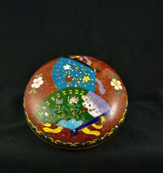 Fine Silver Wire Japanese Meiji Cloisonne Vase Jar Covered Round Box