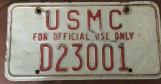 1 Vintage Usmc License Plate Okinawa Marine Corps Found @ Okinawa Japan