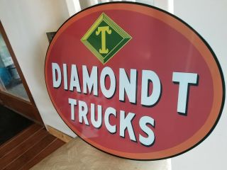 Diamond T Pickup Truck Sign Vintage Old Style Dealer Display Large