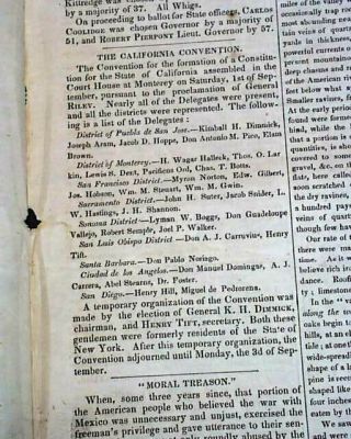 California Gold Rush San Francisco Tells Hardships Encountered 1849 Newspaper