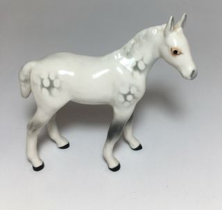 Beswick Ceramic Horse Pony Foal White Dapple Gray Glossy Finish 4”