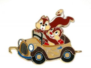 Rare Le 100 Disney Pin✿ Chip & Dale Car Parade Classic Vintage Peanut Ride Train