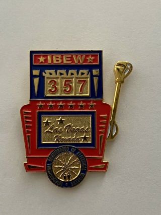 Ibew 357 Slot Machine Lapel Pin International Brotherhood Of Electrical Workers
