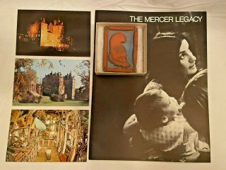 MERCER MUSEUM: 4 MORAVIAN POTTERY TILES,  2 BOOKS,  3 POSTCARDS,  1 PAPERWEIGHT 2