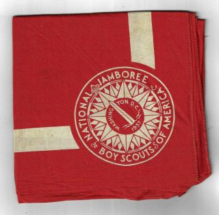 1937 National Boy Scout Jamboree Red Neckerchief Full Square [ht218]