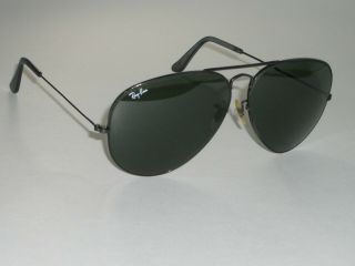 62mm Vintage B&l Ray - Ban L2821 Black G15 Crystal Lens Large Aviator Sunglasses