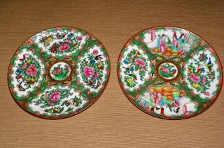 2 Antique Chinese China Porcelain Plates 1800 