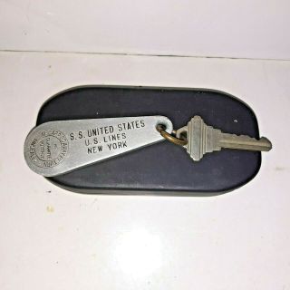 Vintage S.  S United States M Deck Key M41 U.  S Lines York Keychain Fob