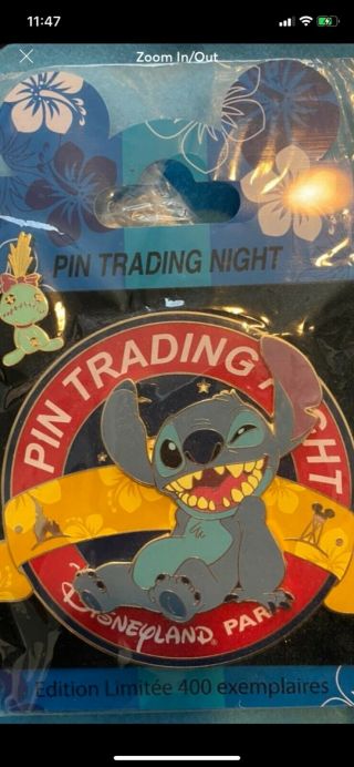 Disneyland Paris Pin Trading Night Stitch And Scrump Jumbo Pin