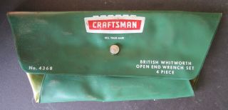 Vintage Craftsman British Whitworth Open End Wrench Set Classic Motorcycle Car