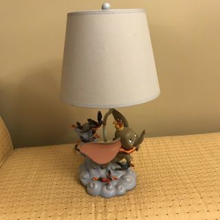 Disney Very Rare Flying Dumbo Table Lamp Includes Timothy And Crows