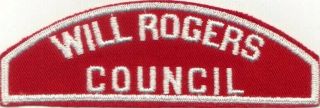 Boy Scout Rws Will Rogers / Council Red & White Full Strip