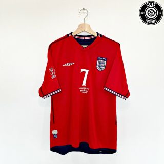 2002 Wc Beckham 7 England Vintage Umbro Away Football Shirt (xl) Argentina