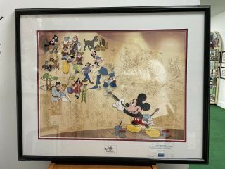 Disney Mural Of Memories Ltd Ed.  3000 Sericel Framed W/coa Mickey Brer Rabbit