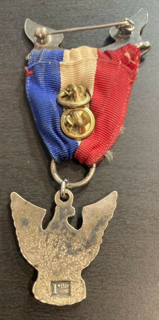 VTG 1930s EAGLE SCOUT Boy Scouts Rank Badge MEDAL Uniform Ribbon Award STERLING 2