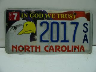 2014 North Carolina License Plate 2017 Sa In God We Trust Vintage 6271