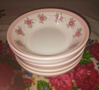 Vintage Hornsea Pottery ‘passion’ Pink Flowers 6 X Small Bowls Vgc