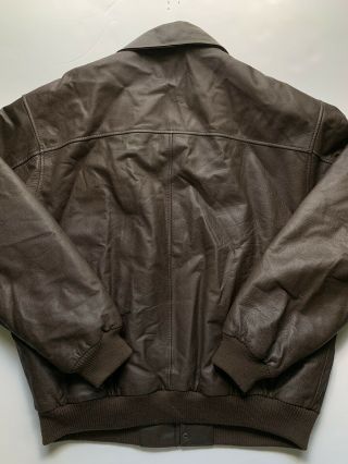 Vintage Orvis Mens Size Large Bomber Style Brown Leather Jacket 2