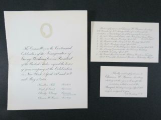 1889 George Washington Centennial Celebration Invitation