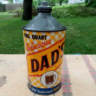 Vintage 1950s Dad’s Old Fashioned Root Beer 32oz Awesome Art With Stay Fresh Lid