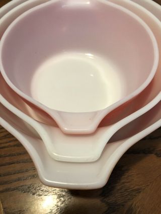 Vintage Pyrex Pink Gooseberry Mixing/Casserole Dishes 473,  474,  475 2