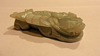 Antique Chinese Jade Carved Dragon Pendant C.  Vintage