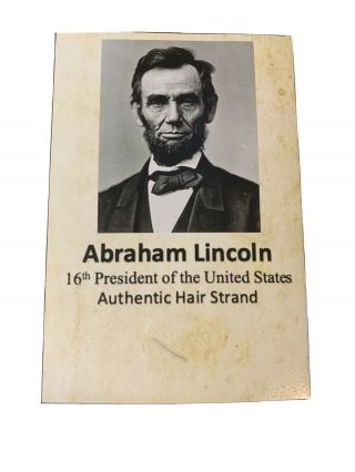 Abraham Lincoln Hair Strand Lock Piece Speck President Relic Display Card Usa