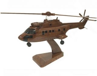 Aerospatiale Sa 330 Puma Helicopter - Wooden Executive Desktop Model.
