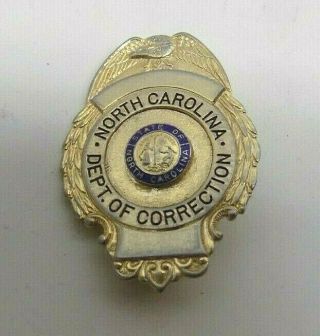 Vintage Obsolete North Carolina Dept.  Of Corrections Collectible Badge Shield