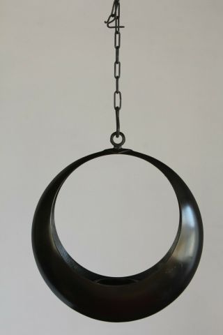 Ikebana Hanging Moon Vase With Chain/ Copper Or Brass