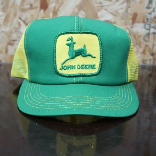 Vintage John Deere Green Yellow Mesh Trucker Hat Patch Snapback K - Products Usa
