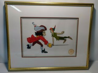 Walt Disney Peter Pan Limited Edition Gold Wood Frame Serigraph Cell 1953