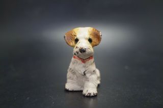 Vtg Cast Iron Hubley Card Holder Sealyham Terrier Dog Puppy