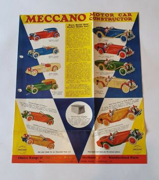 Extremely Rare Vintage Meccano Constructor Car Shop Advertising Poster 30 