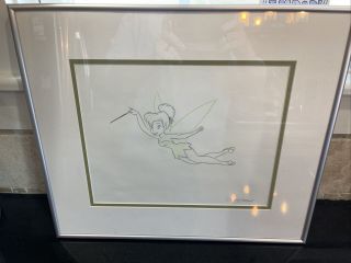 Disney Tinkerbell Peter Pan Jerry Stout Signed Sketch Matted And Framed Drawing