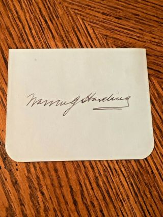 29th Us President Warren G Harding Signed Album Page 1921 - 1923 Died In Office