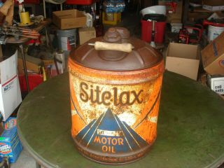 Vintage Rare Advertising Site - Lax Motor Oil Gas Metal Can St Louis Mo 5 Gallons
