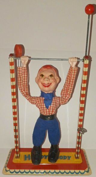 Vintage Howdy Doody Acrobat Tin Wind - Up By Arnold 1950s W Germany Complete