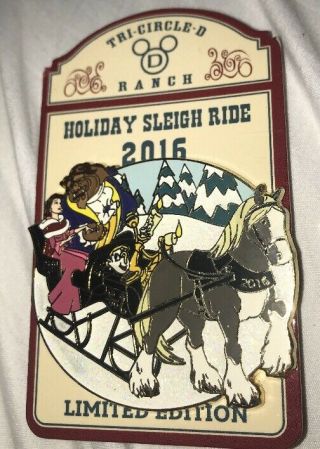Disney Pin Belle Beauty And The Beast Sleigh Ride 2016 Holiday Fort Wilderness