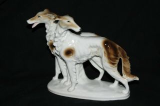 Vtg Carl Scheidig? Sitzendorf? Borzoi Dog Russian Figurine Germany Porcelain