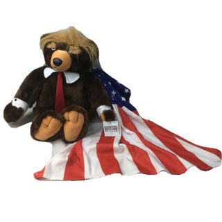 Trumpy Bear Deluxe Donald President American Flag Cape 22 " Plush Trump