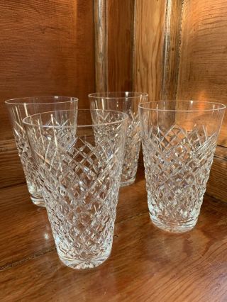 Vintage Set Of 4 Waterford Crystal Alana Flat Tumbler 12 Oz.  Water Glasses Juice
