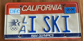 1984 California - Olympic - Vanity - License Plate - Los Angeles - U.  S.  A.