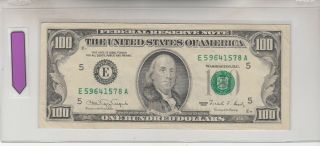 1990 (e) $100 One Hundred Dollar Bill Federal Reserve Note Richmond Vintage Old