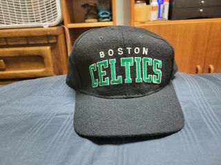 Vintage 90s Boston Celtics Nba Starter Wool Snapback Hat