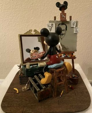 Disney Parks Mickey Mouse Self Portrait Figurine Figure Nib